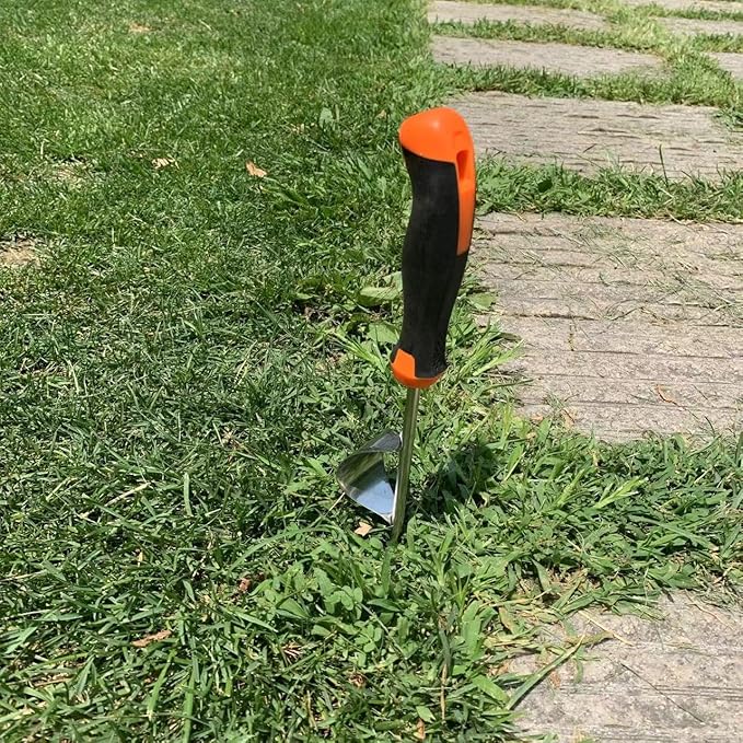 2025 Weed Puller Tool,Ergonomic Hand Weeder Tool, Removal Tool for Garden,Uprooting Tool, Rubber Handle Manual Puller,Easy to Use Physics-Driven Leverage, V-Shaped Forks