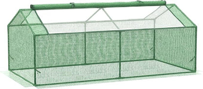 Outsunny 71" x 36" x 28" Mini Greenhouse Portable Hot House for Plants with Large Zipper Windows for Outdoor, Indoor, Garden, Green