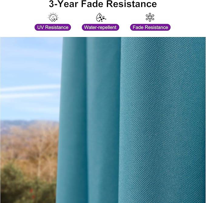 PURPLE LEAF 8' X 8' Patio Umbrella with In-ground Base for Pool 7' High Offset Outdoor Cantilever Umbrella Swimming Pool Umbrella with 360°Rotation for Poolside Turquoise Blue