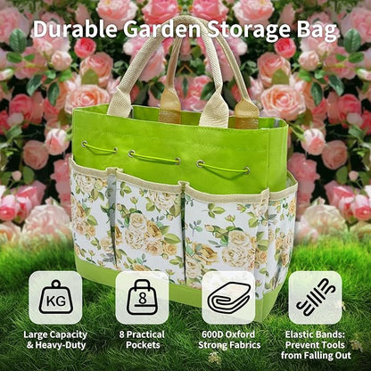 Gardening Tools 20-Piece Heavy Duty Garden Hand Tools Stainless Steel Ergonomic Rust-Proof Garden Tool Set - with Fashion and Durable Garden Tools Storage Bag - Ideal Gardening Gifts for Women