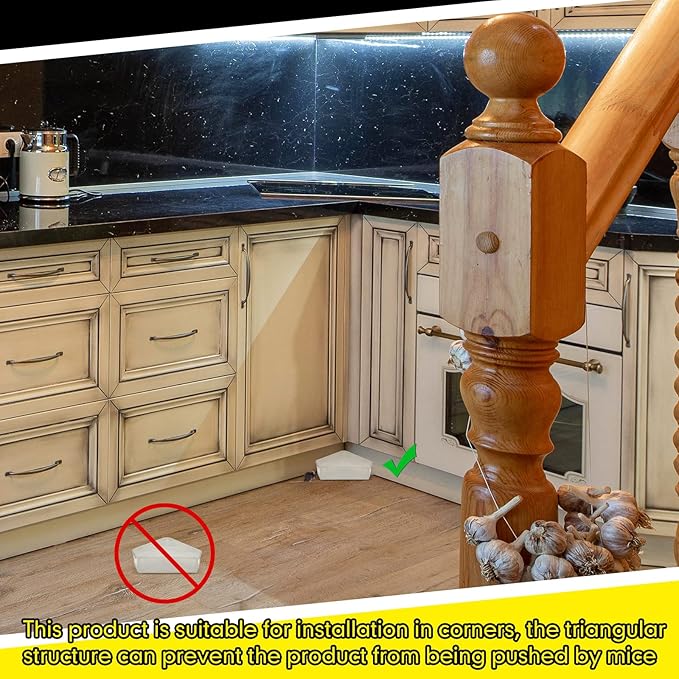 Qualirey 2 Pcs Mice Station with Key Triangle Bait Station Reusable Rodent Trap Bait Box, Keeps Children and Pets Safe Indoor & Outdoor, Bait Not Included, Suitable for Small Mice (Translucent)