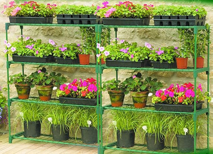 Panana 4 Tier Garden Greenhouse Steel Staging Shelving Plant Stand Garden Shelving Unit Garage Storage Racking, 2 Pack Plant Racks
