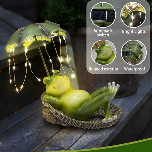 Garden Statues for Outside -Outdoor Statues and Sculptures,Outdoor Statue Decor for Yard, Unique Birthday Garden Gift for Ladies/Mom/Grandma (Frog Statue)