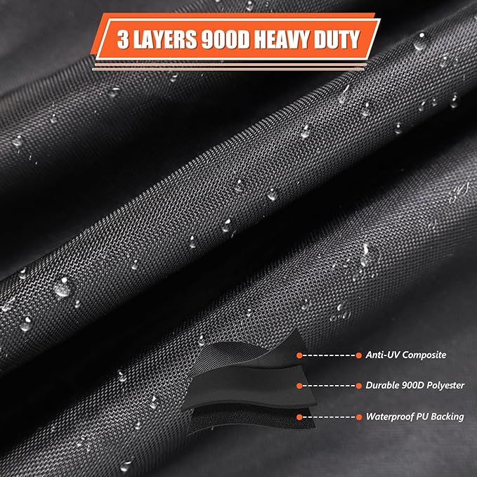 HOMEYA Snow Blower Cover, Waterproof Heavy Duty, 900D Oxford Fabric, Universal Fit for 1-Stage/2-Stage Snow Throwers, Durable, Windproof, Sunproof