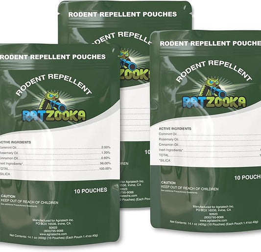 Extra-Strength Mouse Repellent Pouches with Cinnamon/Cornmint Oils, (30 Pouches) Natural Rodent Repellent, Indoor & Outdoor Mice Repellent, Safe for Pets and Kids