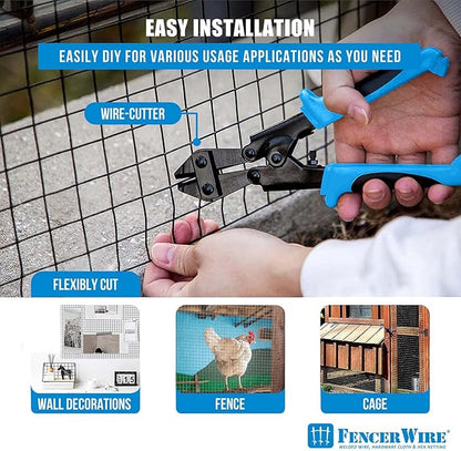 Fencer Wire 16 Gauge Black Vinyl Coated Welded Wire Mesh Size 1.5 inch by 1.5 inch (2 ft. x 50 ft.)