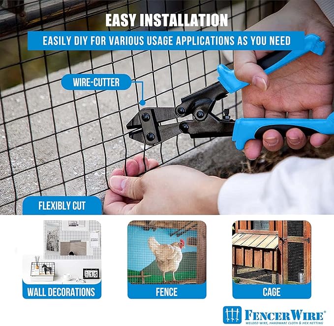 Fencer Wire 16 Gauge Black Vinyl Coated Welded Wire Mesh Size 1.5 inch by 1.5 inch (7 ft. x 100 ft.)