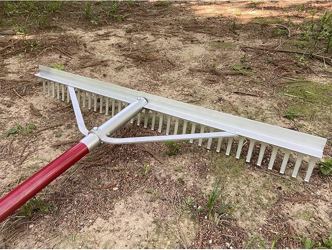 KYLIN Landscape Rake for Lawns 36Tines 36Inch with 66 Inch Extra-Long Aluminum Handle, Leaf Rake Tool for Loosening Soil, Lawn Care, Weeding Lake, Garden, Pond, Beach Landscaping