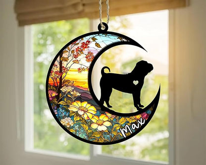 Personalized Dog Memorial, Custom Name Shar Pei Dog Christmas Ornament with Name, Custom Breeds, Pet Loss Light Catcher, Gifts for Lovers Loss of Pet Sympathy on Mothers Day Christmas