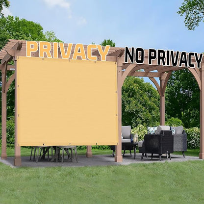 SUNNY GUARD Shade Cloth Custom Size 6x17 FT Sun Shade Screen Fabric Shade Cover Tarp with Grommets for Pergola Backyard Garden, Sand(We Customized)