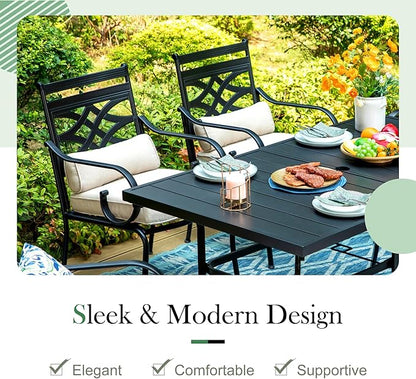 Sophia and William Outdoor Patio Dining Set for 4, Patio Table and Chairs Removable Seat Cushions, Patio Dining Table