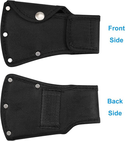 Hatchet Head Sheath Holster, Black Oxford Sheath for 1-1/4Lb Axe, Double Snap Hatchet Protector Cover with Belt Loop, Outdoor Camping Hiking Accessories