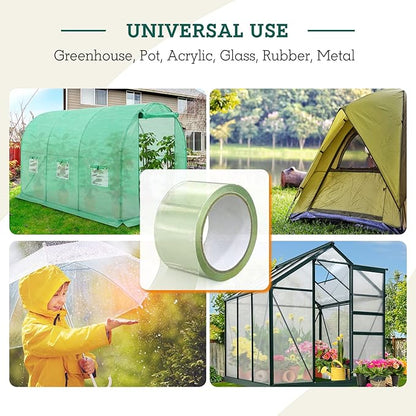 EAGLE PEAK Greenhouse Cover Repair Tape 2''x15' Heavy Duty 18.9 mil Reinforced Ultra High Performance Acrylic Adhesive Weather Resistant Tape for PE Polyethylene Greenhouse Covers and Film, Clear