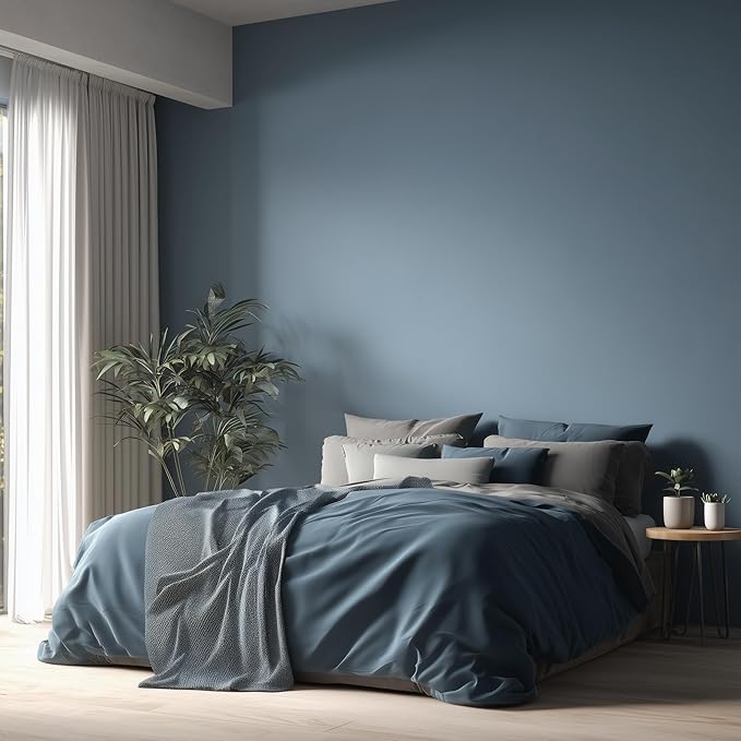 EVOLVE Paint & Primer: Environment-friendly, Eggshell with One-coat Coverage for Interior & Exterior surfaces (River Blue, 5-Gallon)