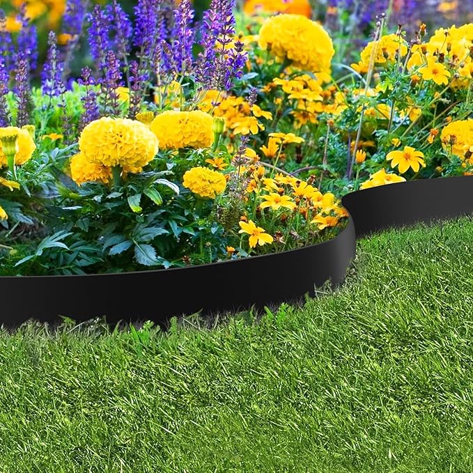 42" L X 7.9" H Metal Landscape Edging, 6 Pack Heavy Duty Galvanized Steel Garden Edging,42 Inch Garden Edging Border for Lawn, Pathway, Yard