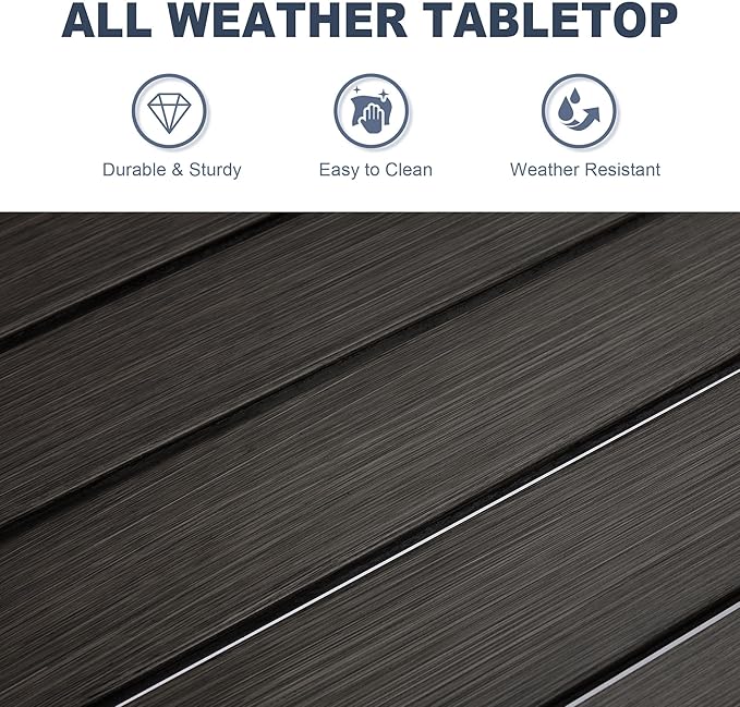 VICLLAX Round Patio Dining Table, Metal Outdoor Bistro Table with Storage Shelf for Balcony Garden Deck, 27.6" Ash Grey