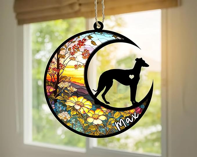 Personalized Dog Memorial, Custom Name Weimaraner Dog Christmas Ornament with Name, Custom Breeds, Pet Loss Light Catcher, Gifts for Lovers Loss of Pet Sympathy on Mothers Day Christmas