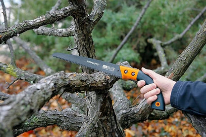 Fiskars Pruning Saw, Gifts for Dad, Fixed Handle Tree Cutting Tool, 13", Black/Orange
