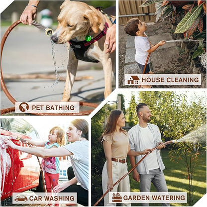 Short Leader Garden Hose 5/8" x 6ft, No Kink Lightweight Water Hose, Hybrid Rubber, Heavy Duty, 650 Burst PSI, Male to Female Fittings