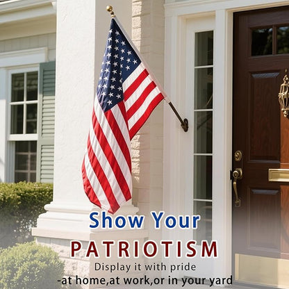 american flag 2x3ft, Heavy Duty Polyester USA Flag Outdoor with Embroidered Stars, Sewn Stripes,Brass Grommets for Indoor, Outdoor, All Weather
