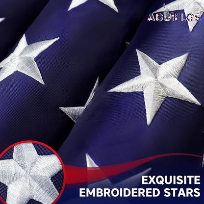 American Flag 4x6 Ft for Outside, Heavy Duty Nylon US Flag for High Wind, Durable Embroidered Stars, Sewn Stripes, Brass Grommets, Fade Resistant Waterproof USA Flags