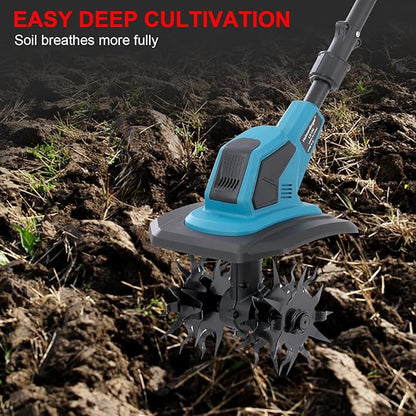 Cordless Tiller Cultivator Compatible with Makita 18V Battery(Not Included),Folding Electric Rototiller,Garden Tiller for Garden Lawn