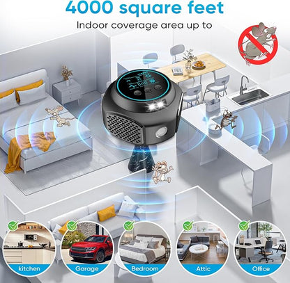 Ultrasonic Pest Repellent Plug in & Mouse Repeller Indoor, 360° Ultrasonic Repellent for Mouse, Rodent, Squirrel, Roach, Ant, Pest Control for Home, Kitchen, Office, Warehouse, Hotel