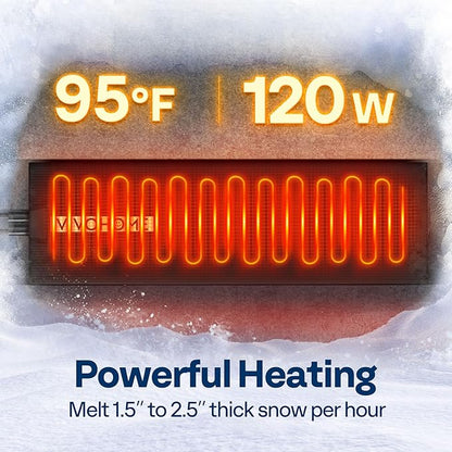 VIVOHOME 10" x 38" Snow Melting Mat with Grounding Wires, 0.35" Thickened SBR Rubber Heated Outdoor Mats, Heated Walkway Mats 2 Pack (Power Cord Not Included)