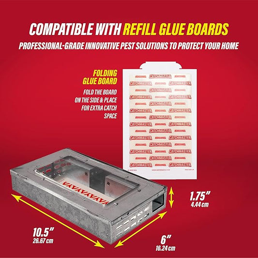 Catchmaster Multi-Catch Mouse Trap 6-Pack, Humane Mouse Traps Indoor for Home, Includes Replaceable Glue Board, Live Catch Pest Control for Garage & Shed