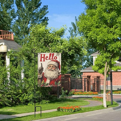 Santa Claus Garden Flag Vertical Double Sided Outdoor Yard Flags 12.5x18 Inch Burlap Banners Vertical Double Sided for Outdoor Decor Lawn