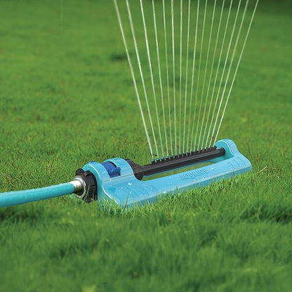 Aqua Joe SJI-OMS16 Indestructible Oscillating Sprinkler with Adjustable Spray and Metal Base, 3600 Sq. Ft. Coverage Max, 70-Foot Spray Distance Max, and 37.8-Foot Spray Width Max