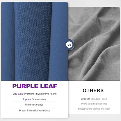 PURPLE LEAF 11' X 8' Swivel Outdoor Patio Aluminum Umbrella with Base Left-right Tilting Cantilever Offset Umbrella with UV Resistant Heavy Duty Fabric for Deck Pool Patio Backyard, Ocean Slate