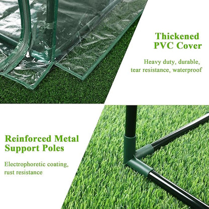 U'Artlines Portable Mini Greenhouse 9x3x3 Ft Small Greenhouse for Outdoors with Waterproof Pad, Little Green Houses Plant Cover Tent for Outside Garden Small Plants, Clear PVC