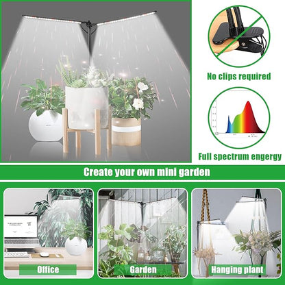 Plant Grow Lights for Indoor Plants Full Spectrum with 3/6/9H Timer & Dimming, Slim Plant Lights for Indoor Growing with 6000K White Red LEDs for Various Plants
