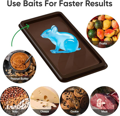 Mouse Traps and Rat Trap – 12 Pack Glue Mouse Traps Indoor for Home, Pre-Baited Strong Adhesive Boards, Safe Pest Control, Trampas para Ratones for Indoor Use