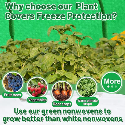Alphatool 2.0oz/yd² Plant Covers Freeze Protection - 10 x 30 ft Easy of Use Green Winter Plant Frost Blanket Shield for Raised Beds, Reusable Garden Fabric Cloth Floating Row Cover for Outdoor Plants