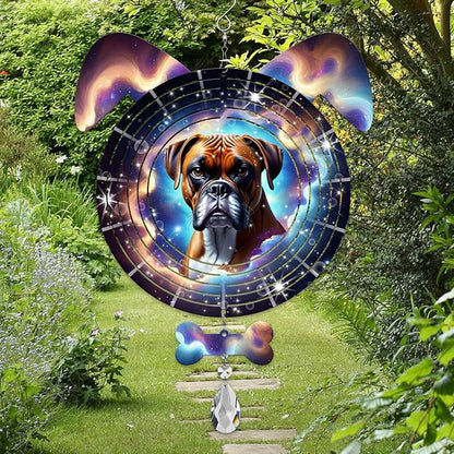 Boxer Dog Ears Wind Spinner, Boxer Wind Spinner Hanging for Yard and Garden