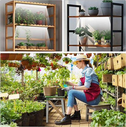 2 Bars Grow Light Strips for Indoor Plants with Auto ON/Off Timer 6/12/18H, 5 Dimmable Levels for Shelves Plant Growing(Pack 2)