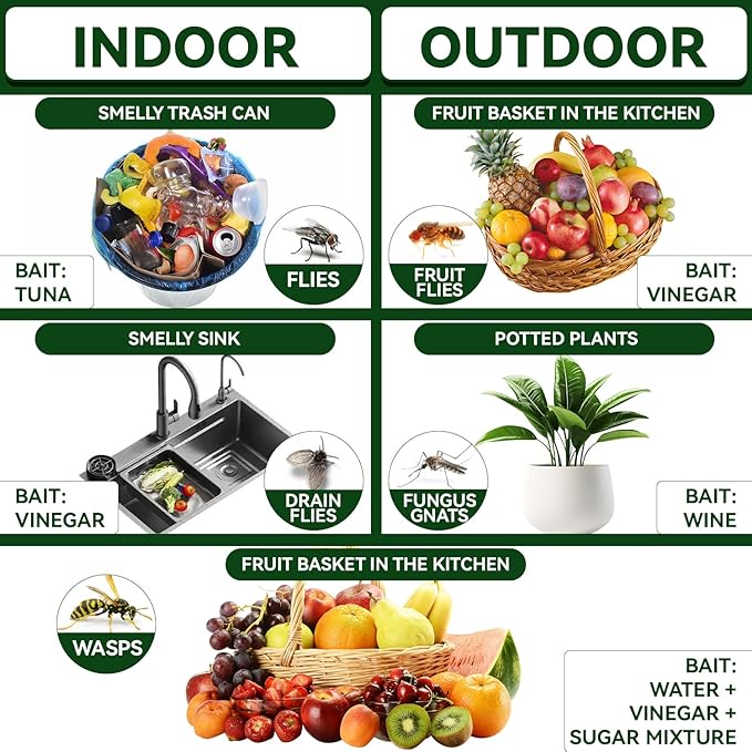 Gideal 4-Pack Yellow Sticky Traps for Indoor/Outdoor Use, Gnat Trap for Flying Plant Insect