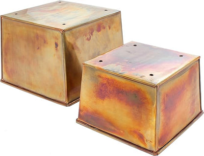 H Potter Tall Outdoor Planters for Balcony Garden Deck Front Porch or Indoor Copper Flower Pots Set of 2