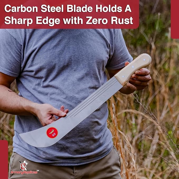 Armory Replicas Full Tang Machete Knife - Multipurpose Outdoor Camping Tool