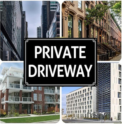 12x16" Private Driveway- High-Intensity Aluminum Parking Lot Sign, Weatherproof & Fade-Resistant, Ideal for Outdoor & Indoor Use - Curbside Sign(horizontal version)