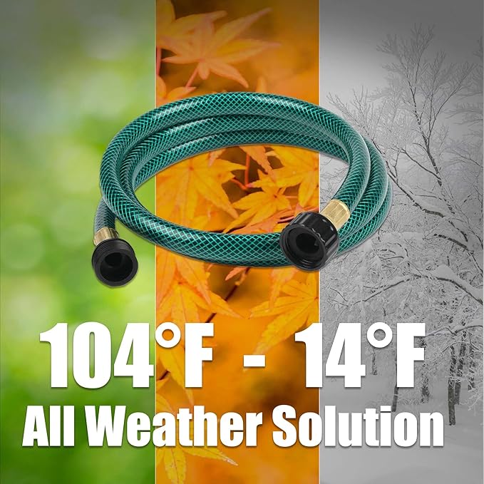 Garden Hose Leakproof for Gardener: 1/2” PVC Water Hoses with GHT Fittings - 5 FT No Kink and Flexible for Outdoor Watering
