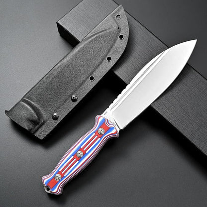 Eafengrow EF149 Fixed Blade Knife N690 Steel Blade Colorful G10 Handle Full Tang EDC Straight Knife for Hunting Camping Adventure