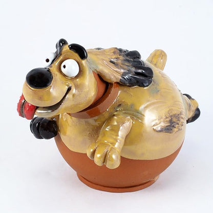 Ceramic Garden Decor - Dog Lawn stake - Outdoor statue - Perfect, unique gifts for gardeners woman, men, yard gifts - Handmade, Frostproof