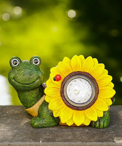 Nacome Solar Turtle Garden Decor with Sunflower: Outdoor Clearance Statues Lights for Outside Lawn Ornaments Porch Patio Balcony Yard - Birthday Gifts for Mom Grandma Women(Green)