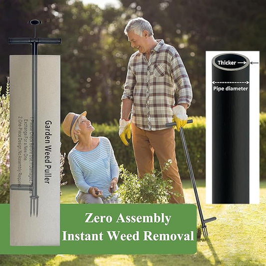 Stand Up Weed Puller Tool - Fully Welded,No Assembly Required,Even Stronger,Constructed from Thicker Stainless Steel,Garden Weeding Tool with Easy-Eject Mechanism for Keeping Your Hands Cean(Thicker)