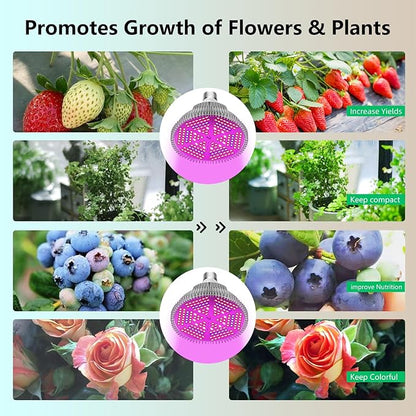 Intpro LED Grow Light Bulbs for Indoor Plants 2Pack, Plant Grow Light Bulb, Grow Bulb Full Spectrum E26 Base, Grow Light for Indoor Plants, Seed Starting