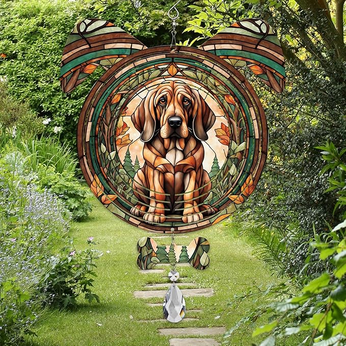 Bloodhound Dog Ears Wind Spinner, Bloodhound Wind Spinner Hanging for Yard and Garden V02