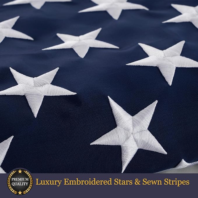 Homissor American Flags for Outside US Flag 4x6 Heavy Duty Outdoor USA Banner Embroidered Stars High Wind All Weather Sewn Stripes Brass Grommets